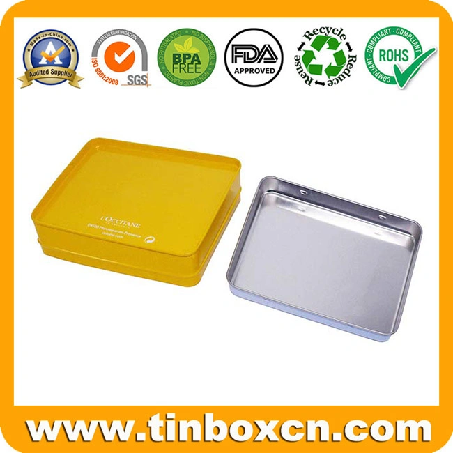 Stylish Rectangle Gift Box Tin Case Christmas Metal Tin for Promotional Festival Storage Container