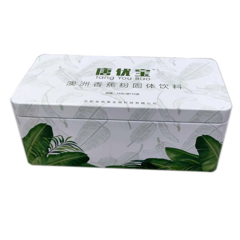 Rectangular Tea Food Coffee Healthcare Products Tin Box with Airtight Lid